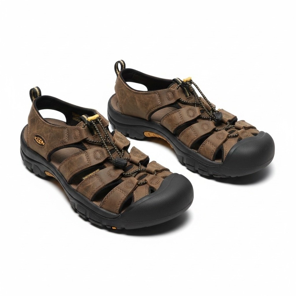 KEEN Newport Sandals Mens 11.5 Brown Waterproof Leather Hiking Fisherman 1022247 - Picture 4 of 7
